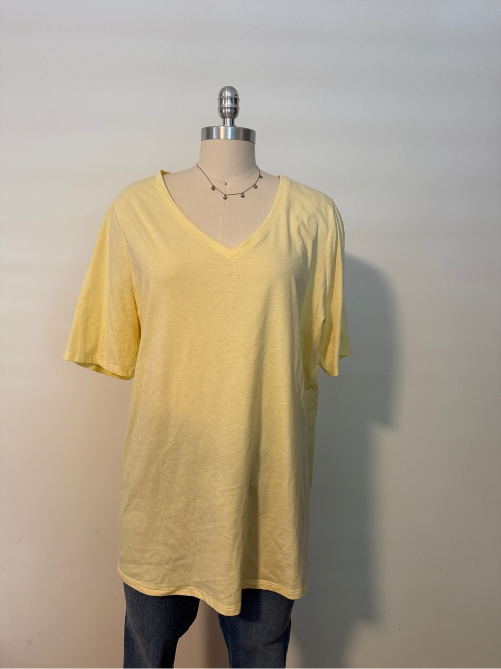 Lane Bryant Light Yellow Perfect Sleeve Tee